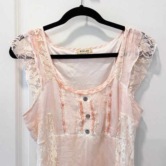 Beulah Ruffled Cottagecore Style Lace Mini Dress - Picture 2 of 12